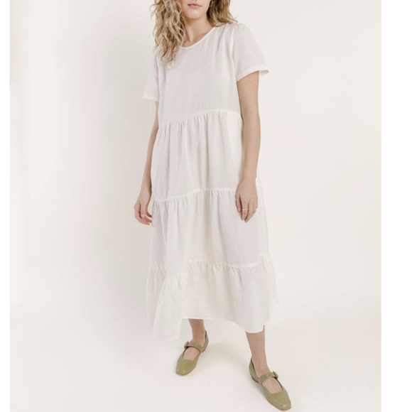 🆕 TRADLANDS CHALET TIERED DRESS OLIVE SMALL - Picture 3 of 10